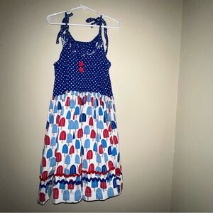 Eleanor Rose 10/12 Polka Dot and Popsicles Patriotic Print Dress